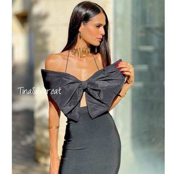 BLOGGER'S FAVE! Zara Limited Edition Bandeau Bow Top Sz XS NWT - Picture 15 of 17